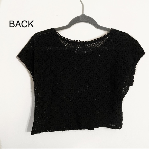 Black See-Through Crop Top - M - Picture 3 of 3